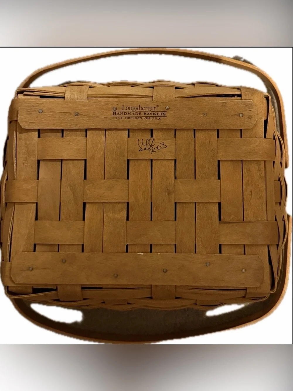 Longaberger 2001 Sewing Notions Basket, Liner, 2 Piece Protector, Brochure & Lid